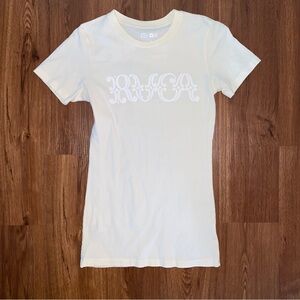 Vintage Y2K RVCA T-shirt size small cream‎ basic tee long surf skate casual
